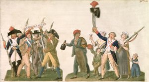 Il grido della libertà e la partenza per il fronte, 1792 (stampa) da Lesueur Brothers